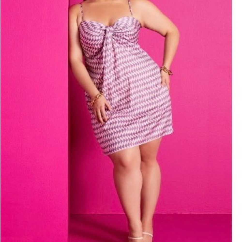 Eloquii Draped Mini Slip Dress.